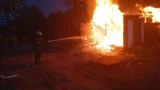 Гаражи сгорели в Мурманске на ул. Чумбарова-Лучинского
