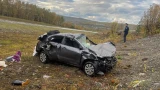 В Кольском округе случилось ДТП «с переворотом»