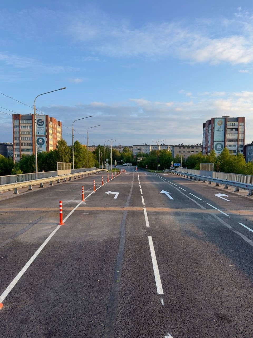 Разметка на Белореченском путепроводе