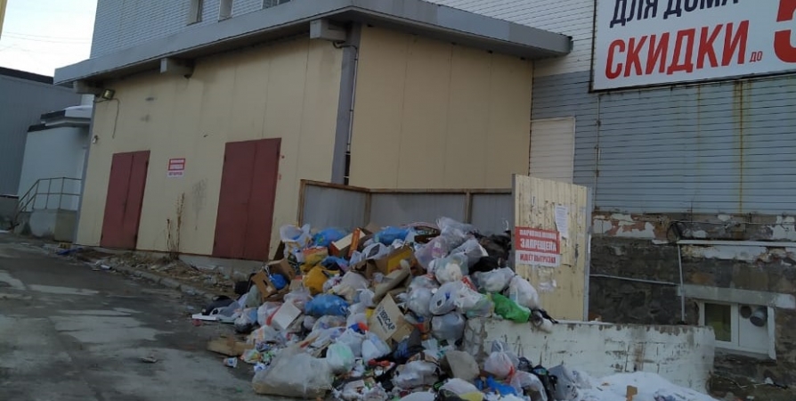 Жители Полярного пожаловались на свалку мусора возле ТЦ
