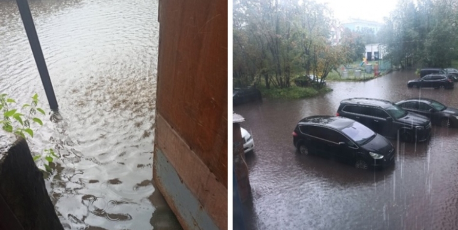 На Мурманск обрушился последний летний ливень [видео]