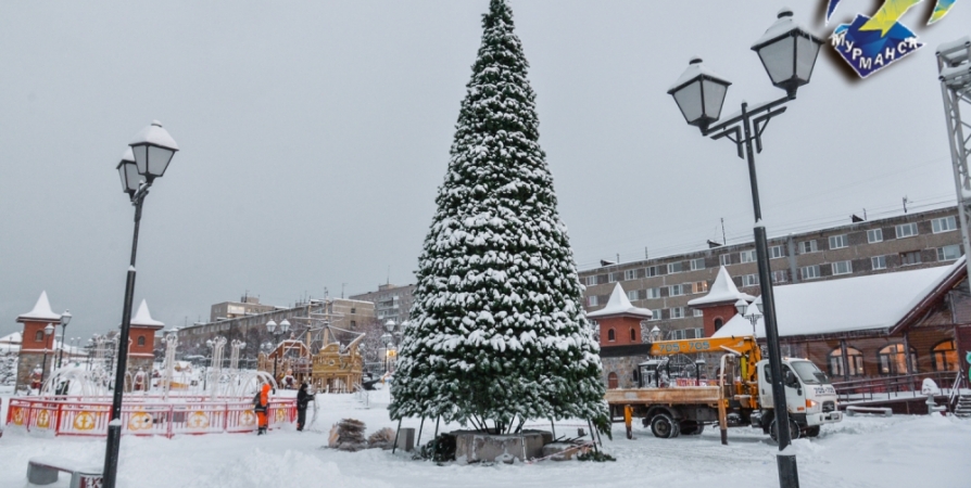 В Мурманске установят 16 новогодних елок