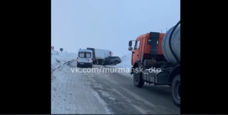 В ДТП с микроавтобусом на трассе Заполярья пострадал водитель Renault