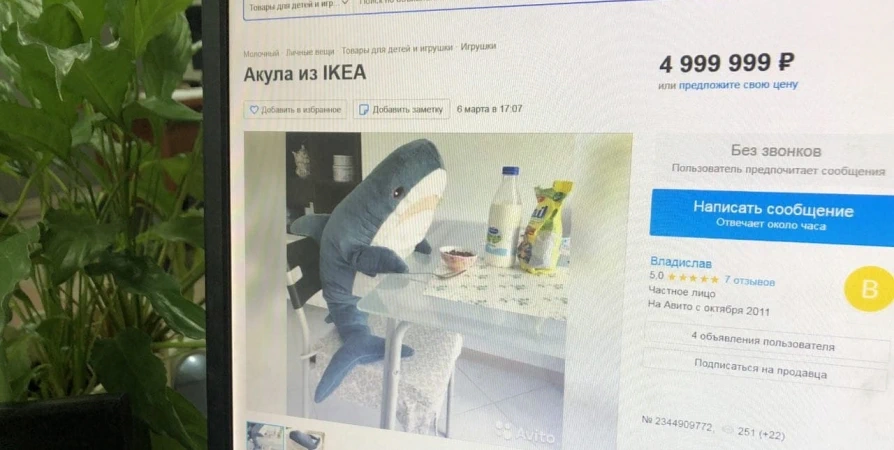 Акулу из IKEA продают по объявлению в Заполярье за 5 млн