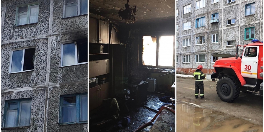 Из горящей квартиры в Кировске спасли женщину