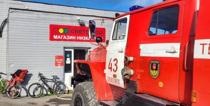 В Оленегорске ликвидировали пожар в магазине