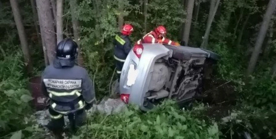 Жительница Апатитов не проверила положение рычага коробки передач и съехала в кювет