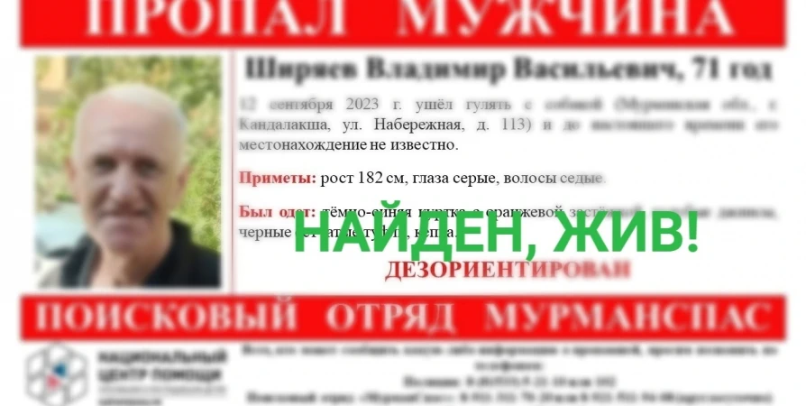 Потерявшегося пенсионера из Кандалакши нашли в лесу живым