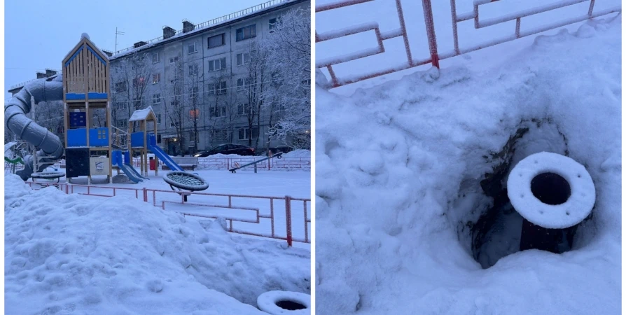 Возле детской площадки в Мурманске вырыли и бросили полутораметровые ямы