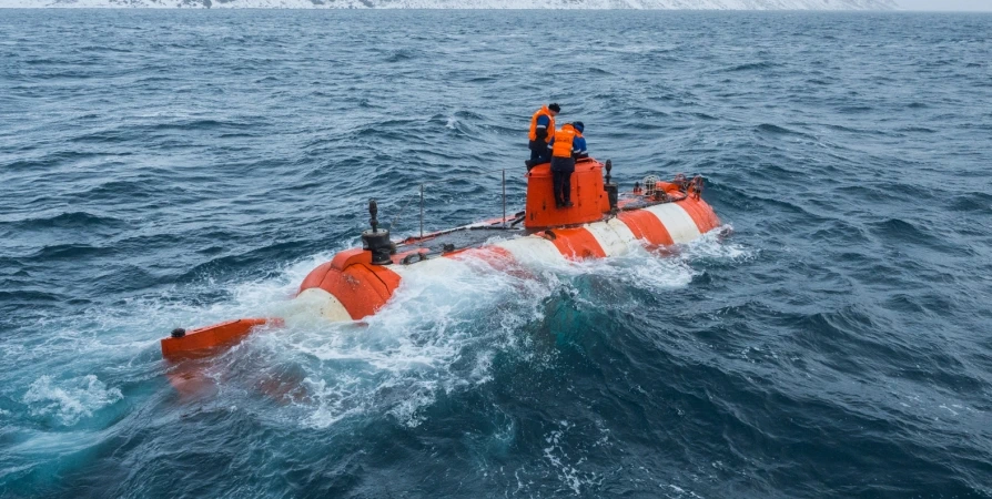 Подводный аппарат АС-34 отработал погружение на глубину Кольского залива в -23°С