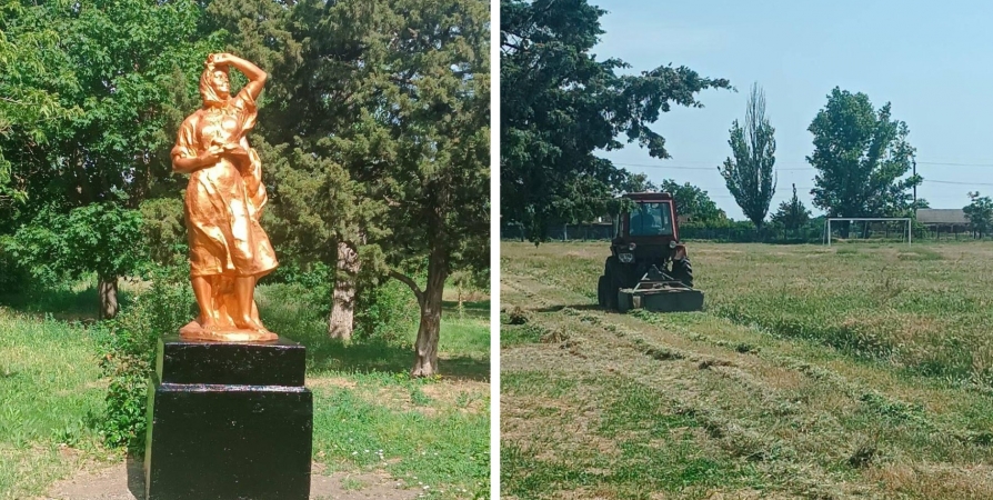 В Запорожье поблагодарили северян за футбольное поле и сельский памятник