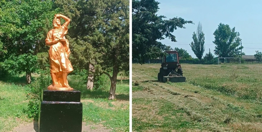 В Запорожье поблагодарили северян за футбольное поле и сельский памятник