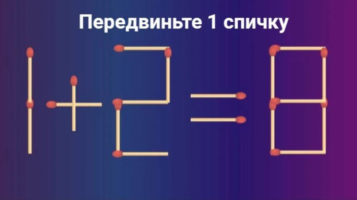 Встряхните свои мозги: передвиньте в примере всего одну спичку — гениально простое решение