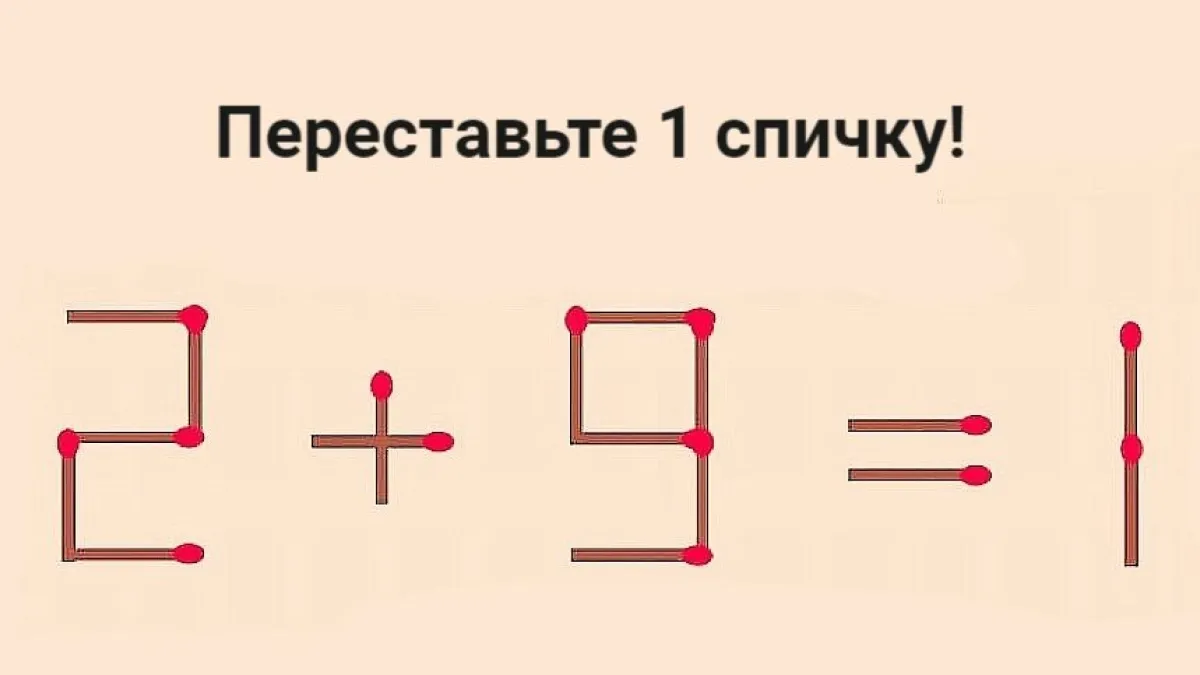 У вас всего 10 секунд: делаем из неверного равенство верное — двигаем спичку