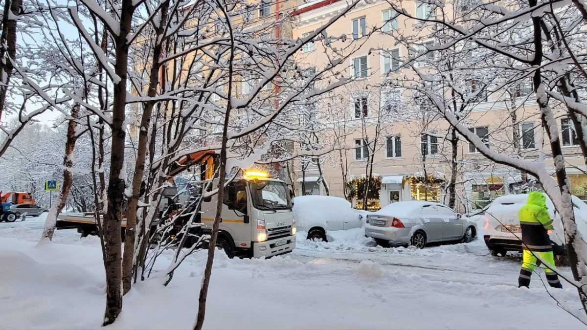 Кубометры мурманского снега принимают всего две спецплощадки