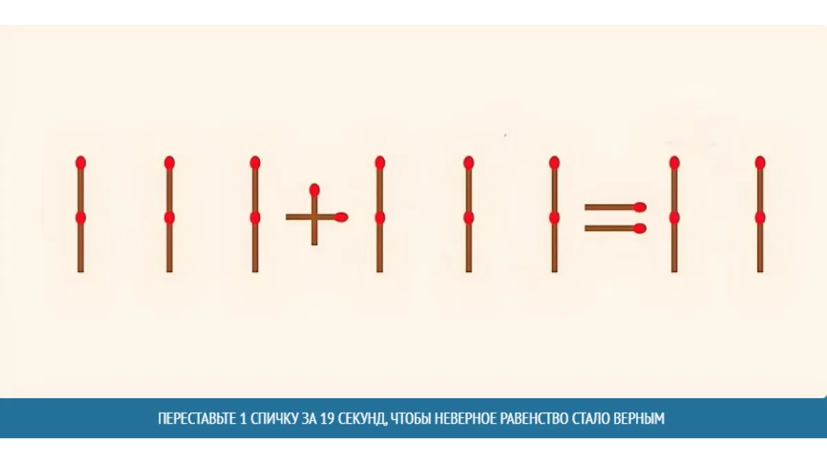 Вы будете в восторге от самого себя: решите мудреную головоломку со спичками — за 19 секунд