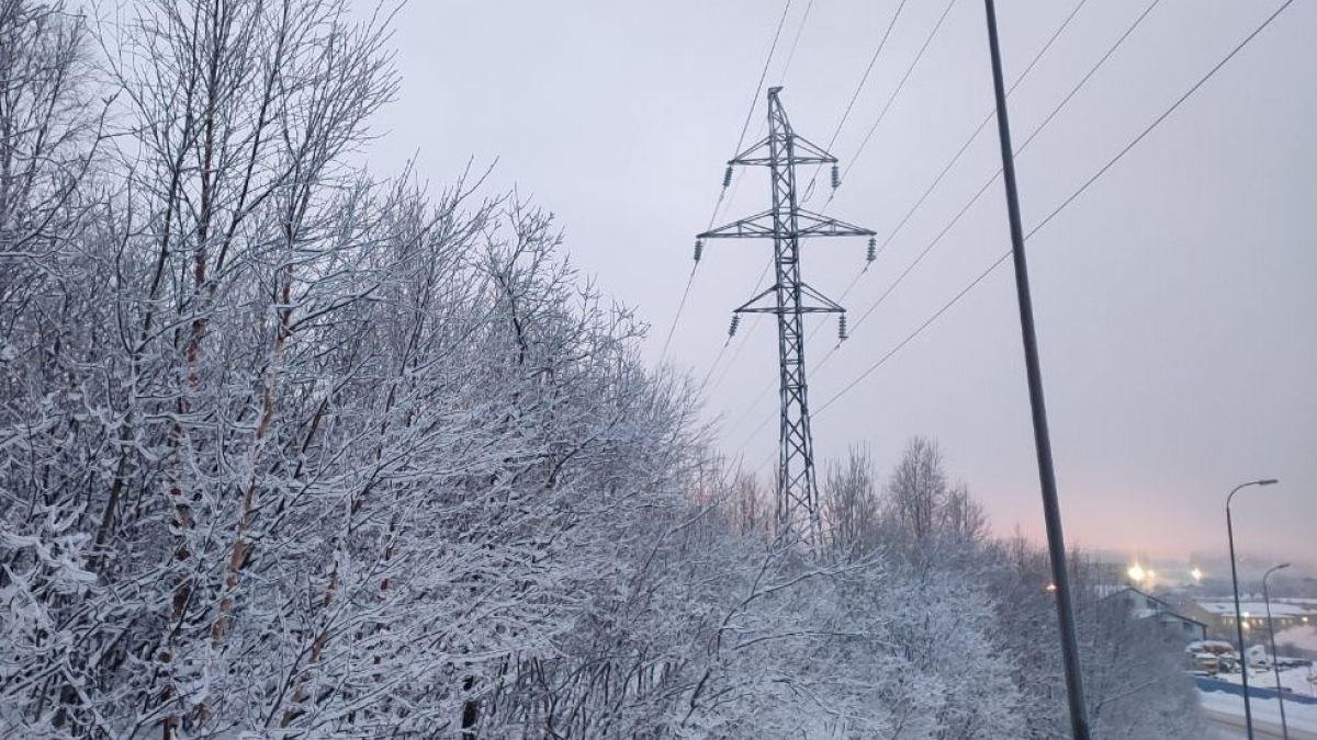 линия электропередачи зима