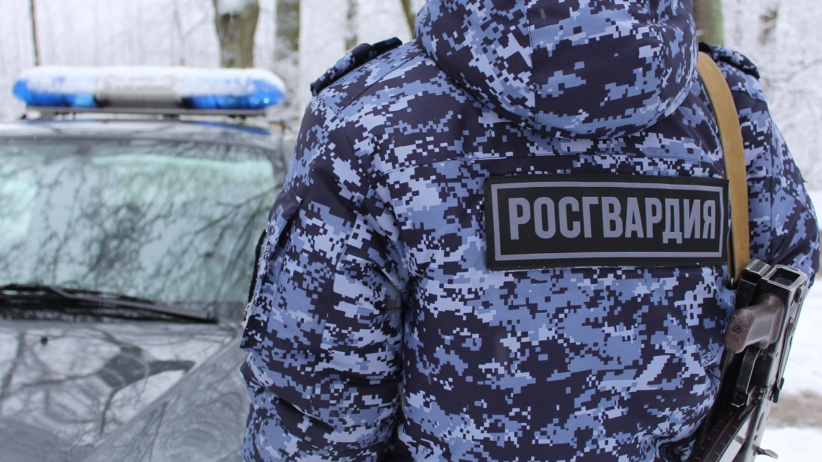 сотрудник Росгвардии в зимней форме