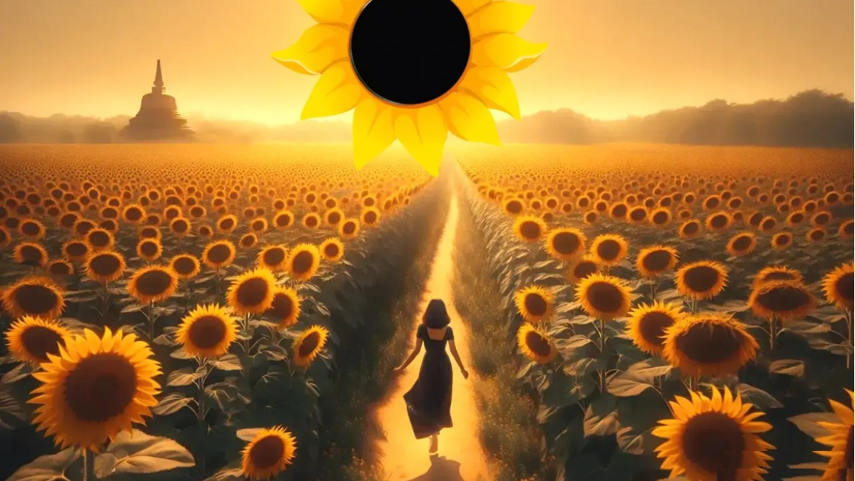 девушка в подсолнухах