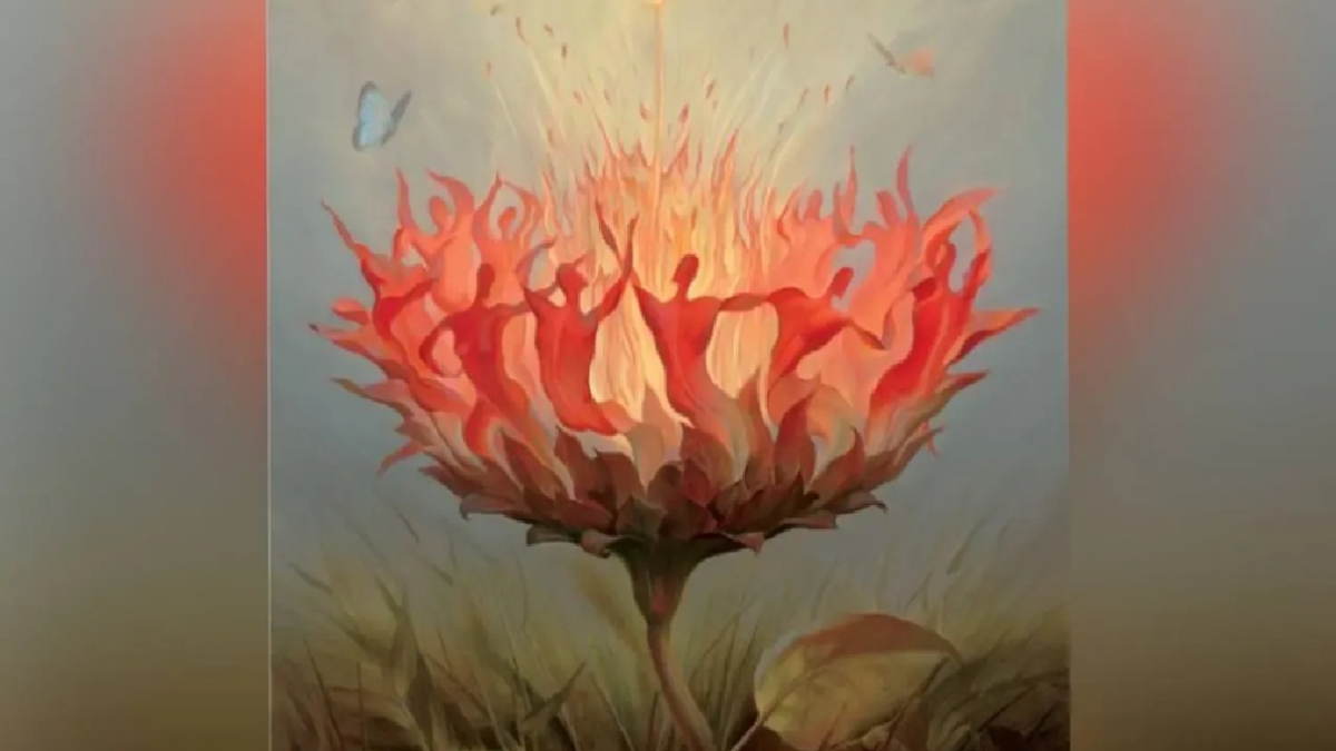 оптическая иллюзия с цветком