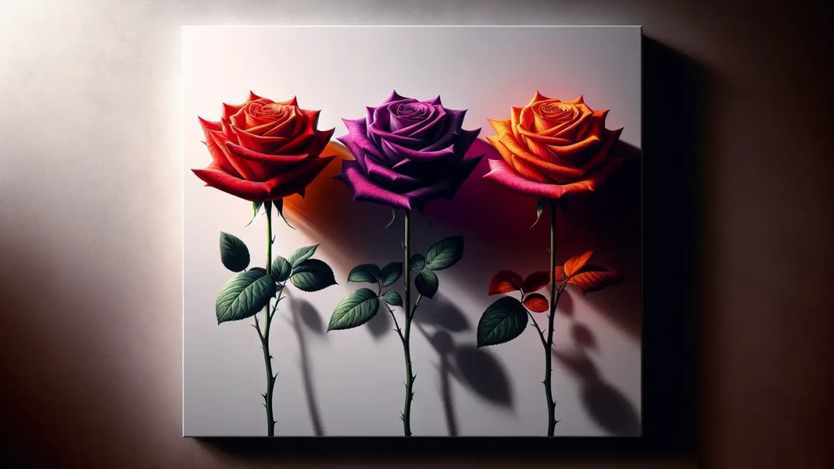 три разные розы