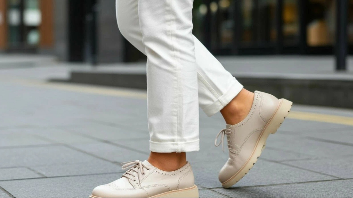 нога в белых брюках