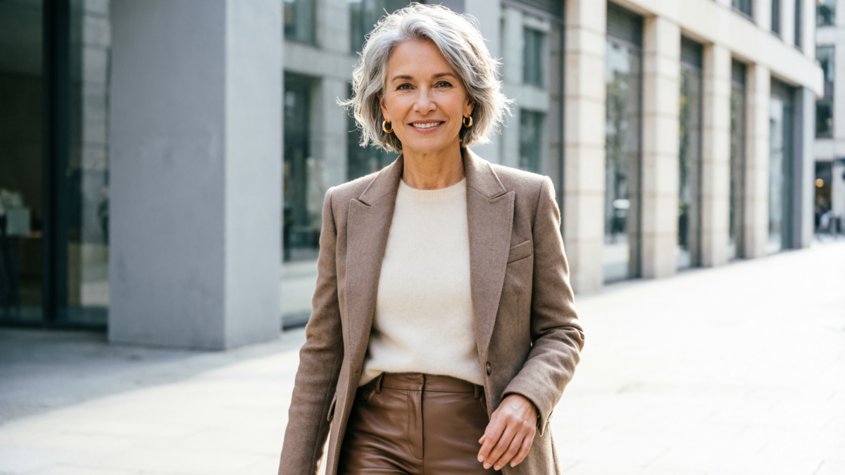 Улыбчивая женщина на улице