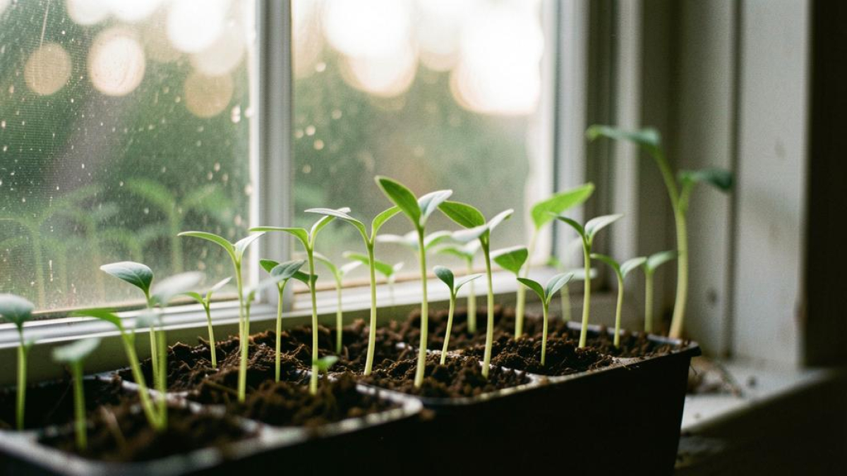 Рассада на подоконнике