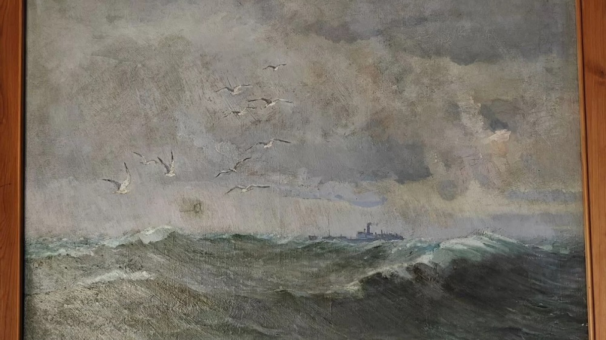 картина чайки над морем