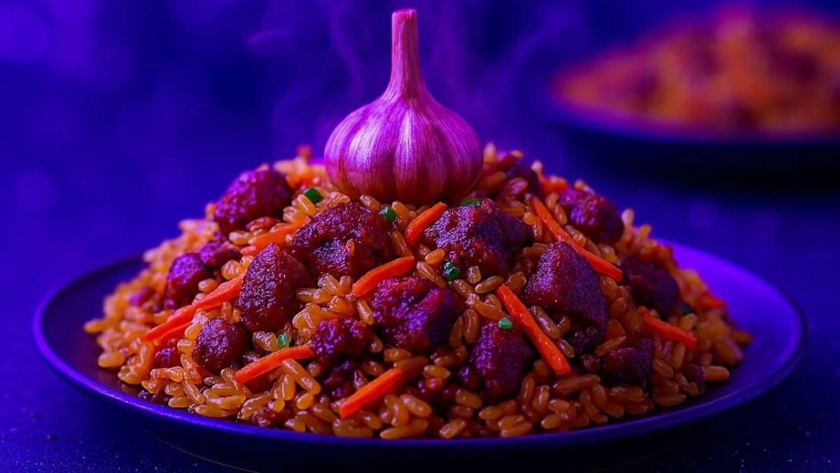 плов с чесноком