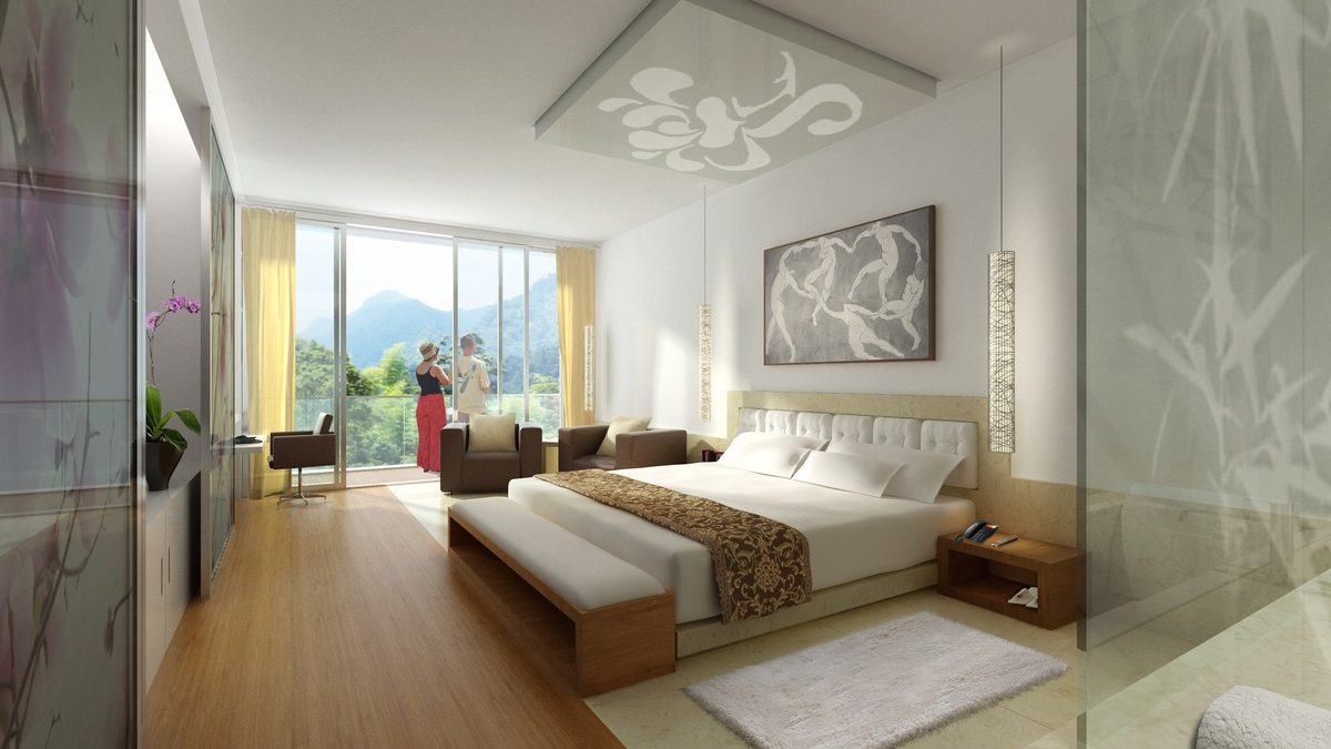 Спальня с большой кроватью