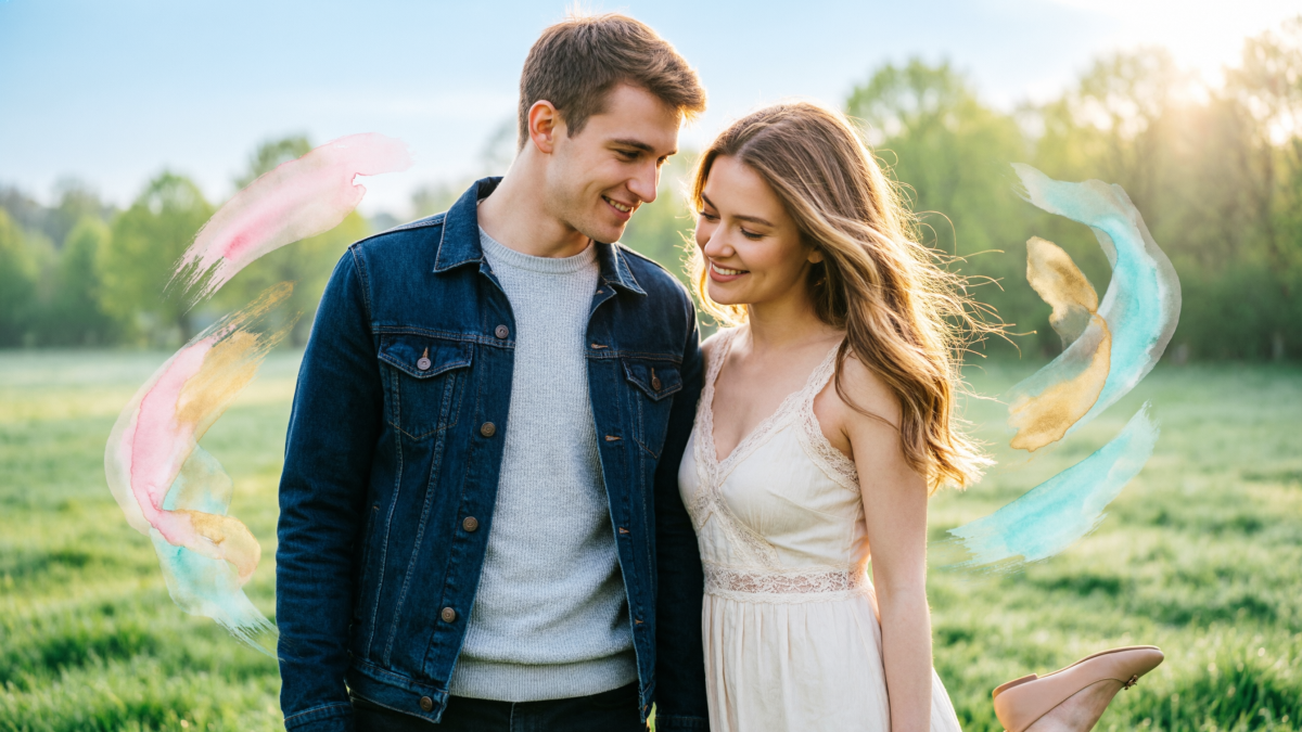 Пара стоит в поле