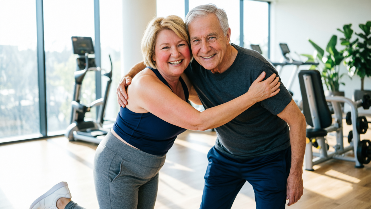 Женщина и мужчина в спортзале