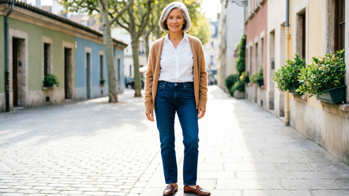 Пожилая женщина на улице