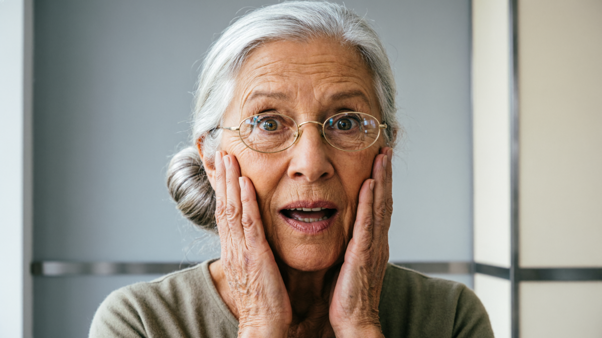 Пожилая женщина удивлена