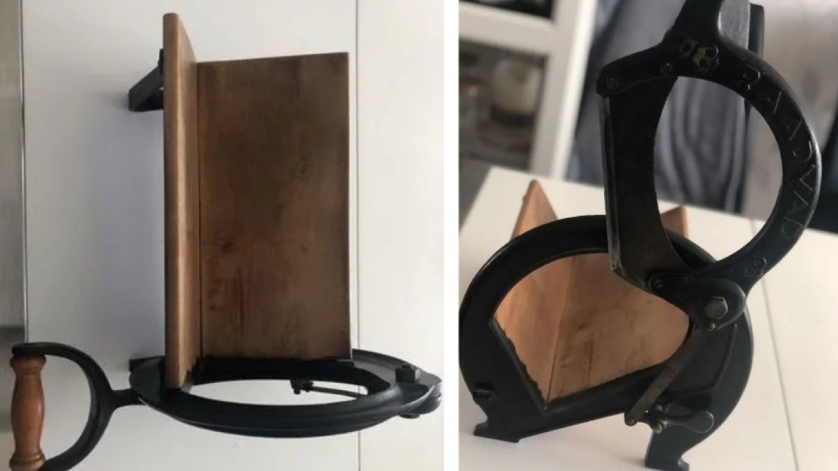 хлеборезка из дерева и чугуна