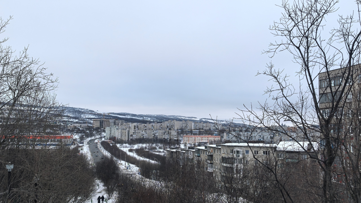 Вид на город, лестница