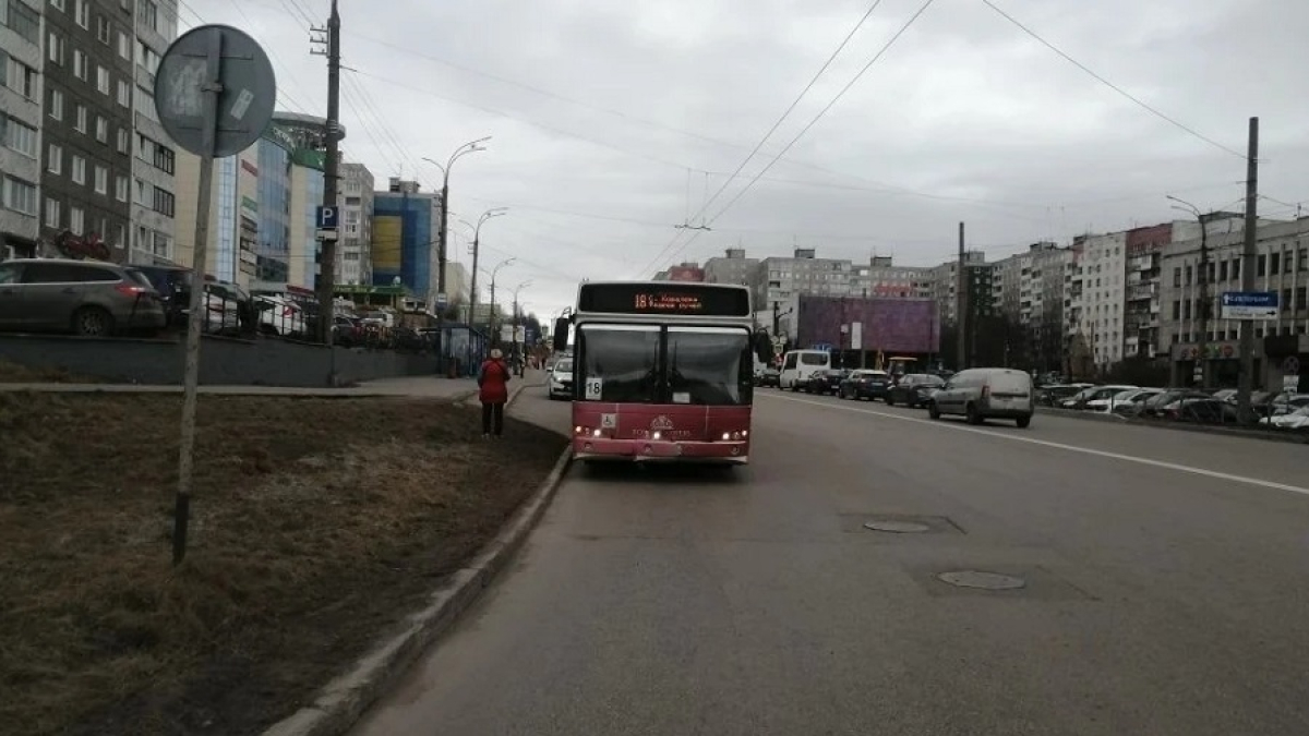 автобус стоит на обочине дороги