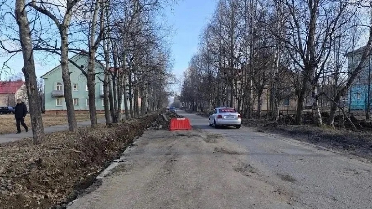 ремонт дороги в Кандалакше