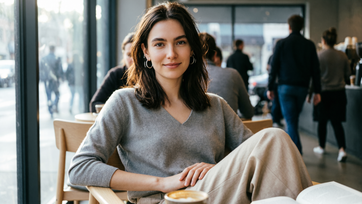 Женщина в кафе