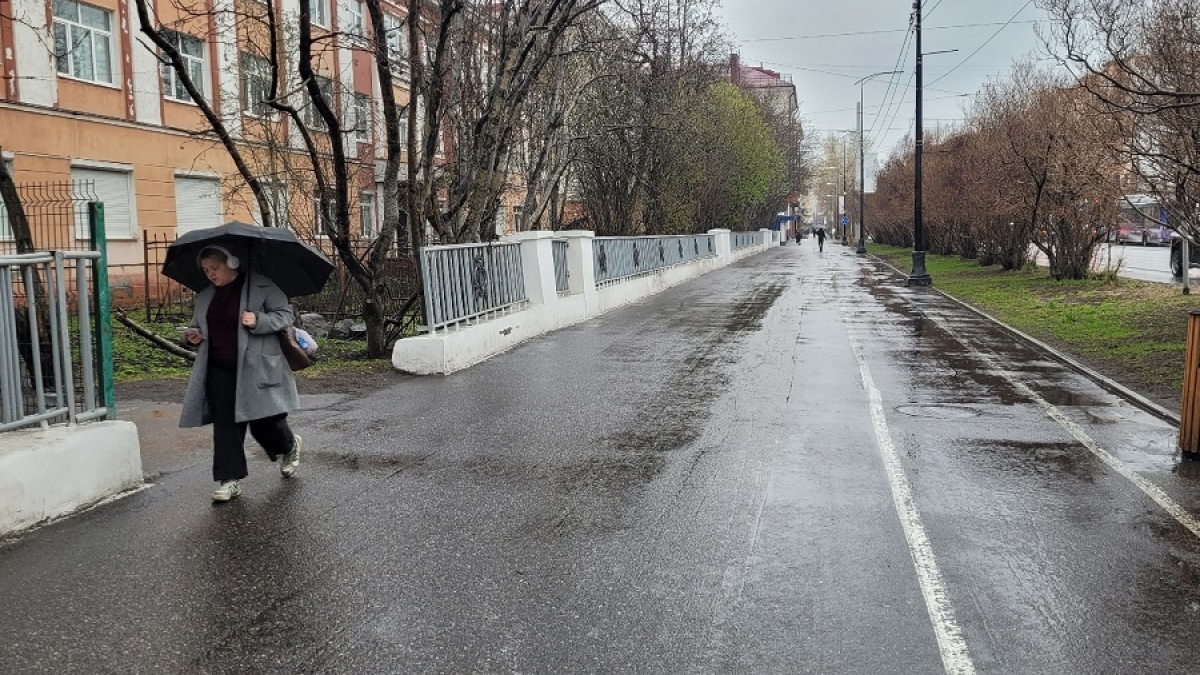 девушка с зонтом на улице