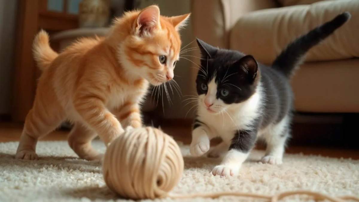 котят играются