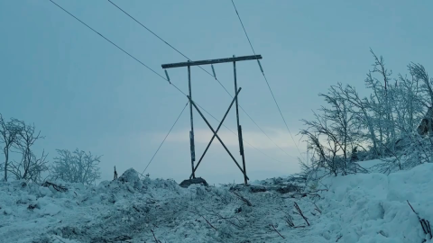 Временная ЛЭП в окрестностях Мурманска