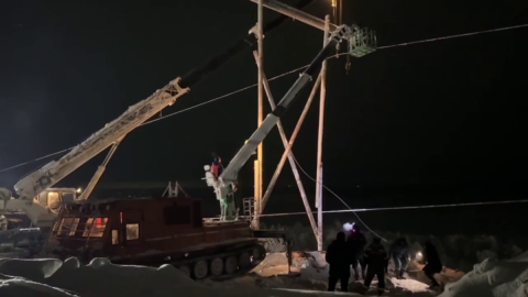 Монтаж проводов на ЛЭП