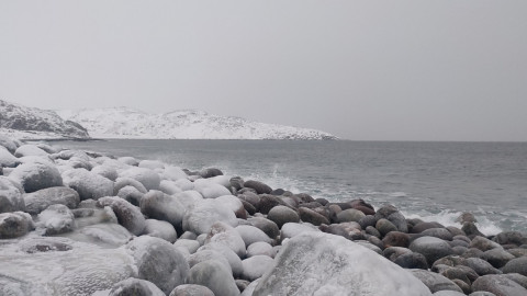 Пляж с драконьими яйцами в Териберке
