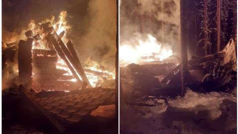 пожар в гостевом доме в Зеленоборском