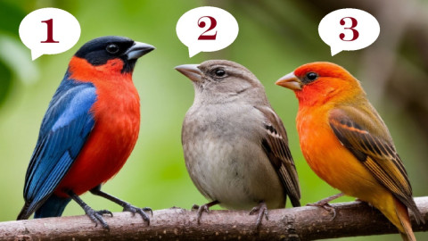 три птицы на ветке