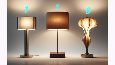 три светильника на столе