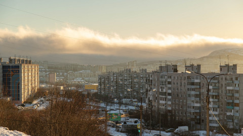 вид на Мурманск зимой