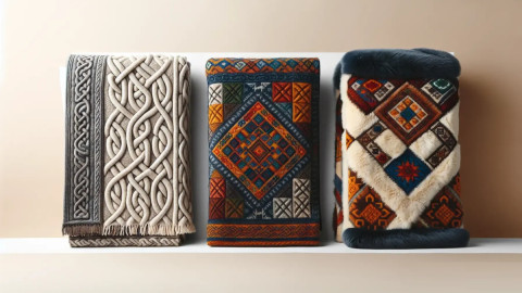 три разных пледа